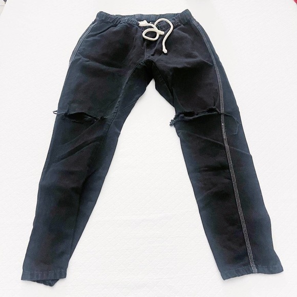 One Teaspoon Black Stretch Waist Drawstring Pants SZ XS - Picture 3 of 7